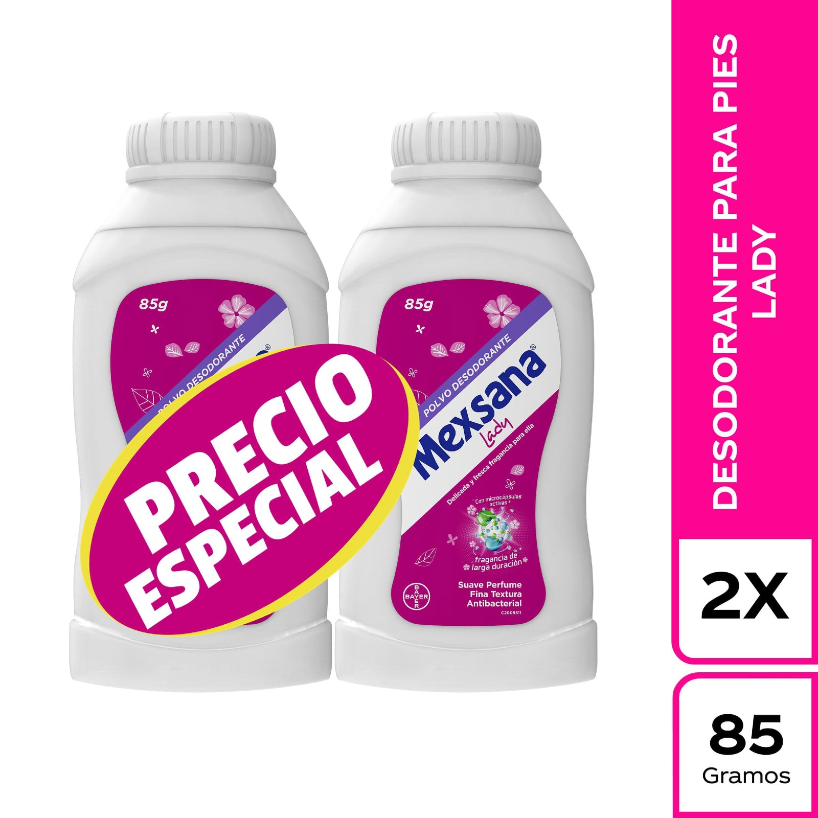 2 TALCO MEXSANA LADY 85 GR P.E