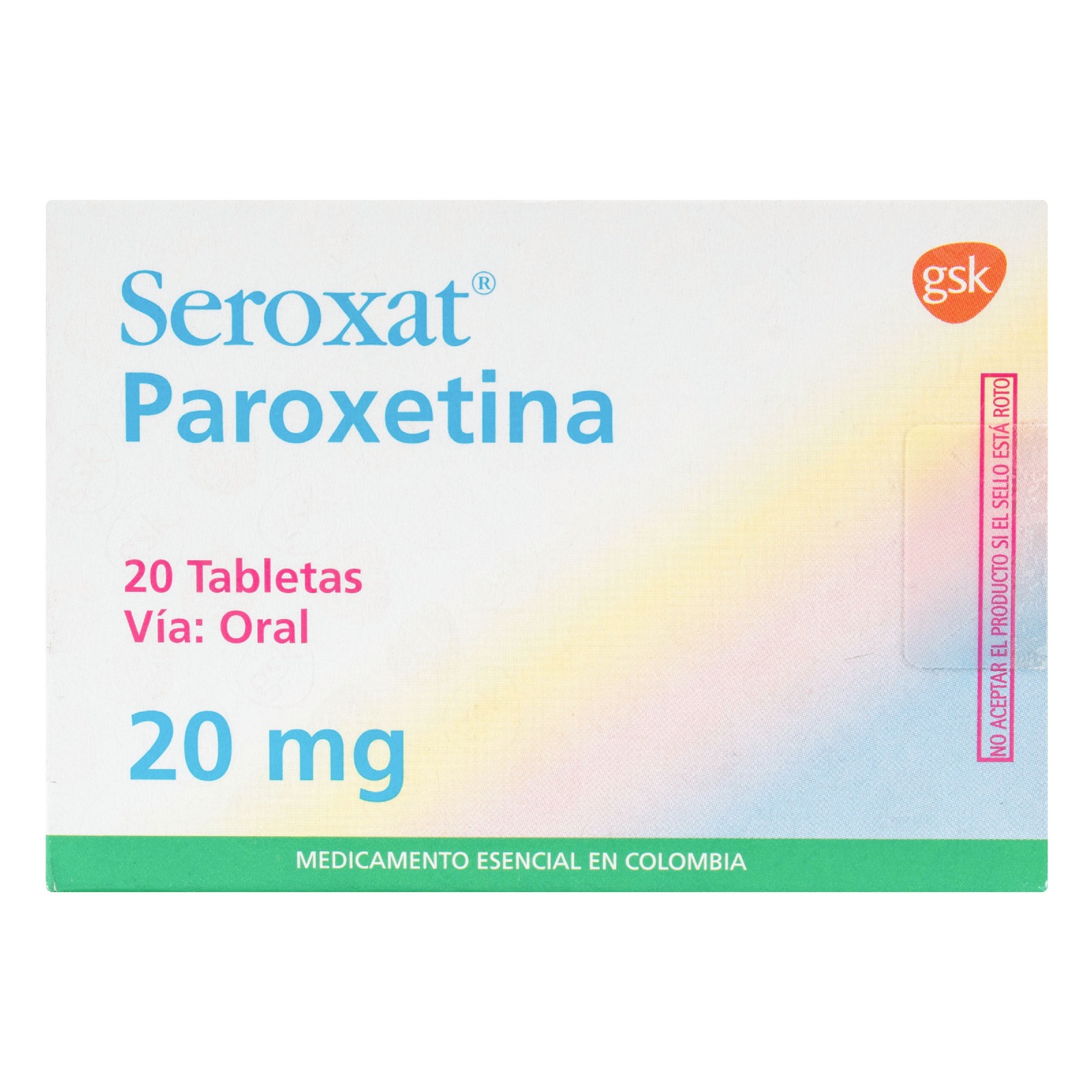 SEROXAT 20 MG 20 TABLETAS